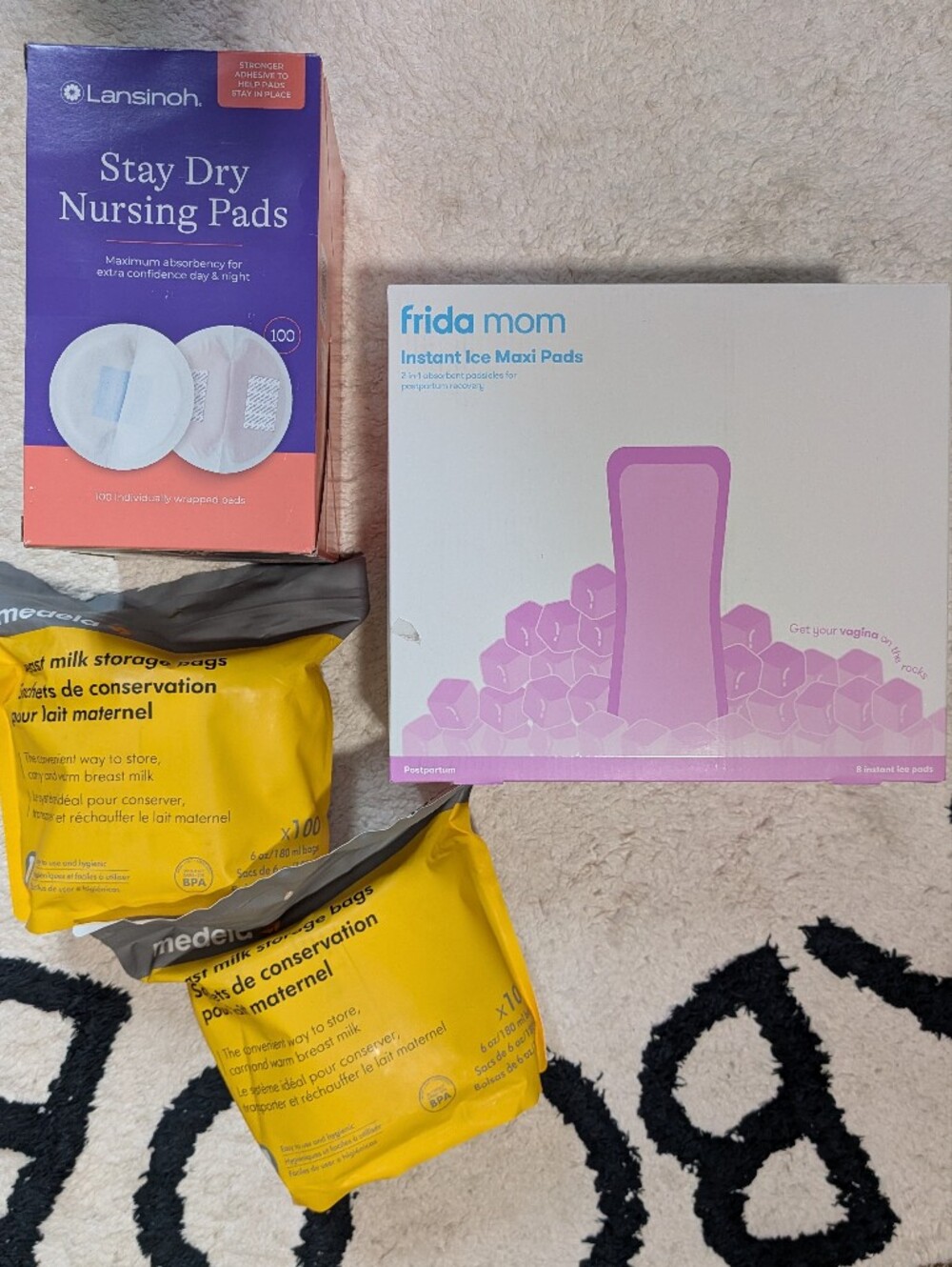 Postpartum Bundle: Ice Packs, Storage Bags, & Nursing Pads